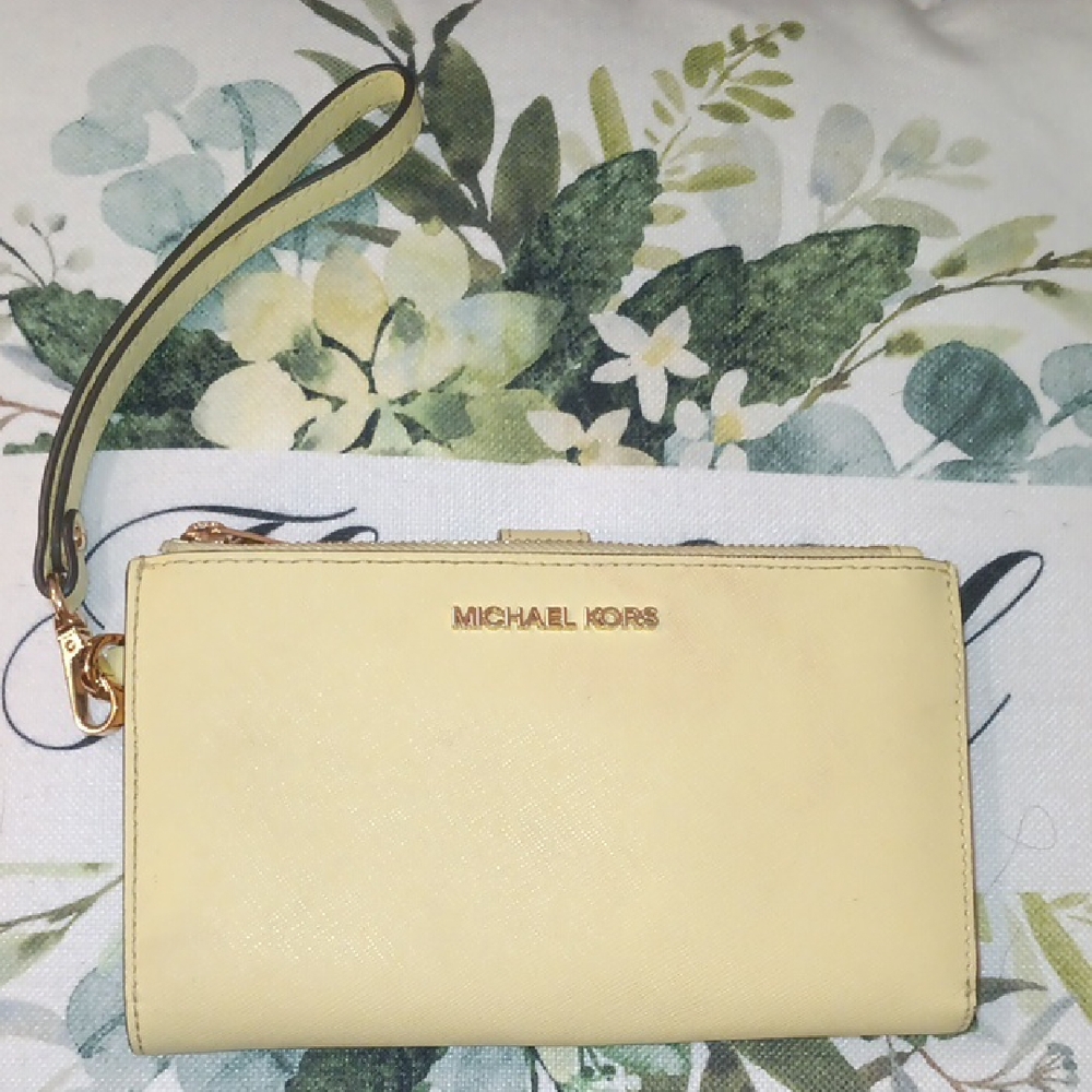 Michael Kors Preloved Yellow Wristlet